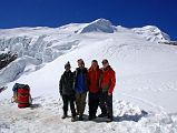 12 08 Pemba Rinjii, Palde, Pasang, Jerome Ryan At Mera High Camp With Mera Peak Central And North Summits